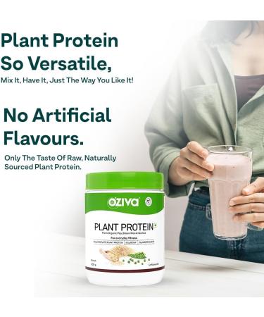 O-Zi-va Organic Plant Protein for Everyday Fitness | 30g Protein - Pea Isolate | Complete Plant Protein Powder | No Added Sugar Certified Clean & Vegan (Unflavoured 500g) - Buy Online on GoSupps.com