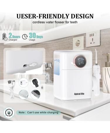 Water Dental Flosser & Teeth Cleaner - 2 Jet Tips 10 Pressure Levels 900ML Oral Irrigator for Family - White - Buy Online on GoSupps.com