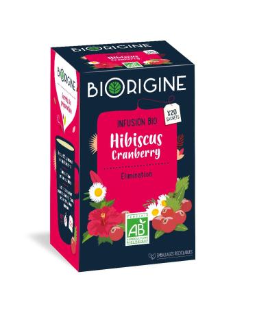 BiOrigine - Organic Hibiscus Cranberry Infusion - For maintaining urinary comfort - Ingredients of natural origin - 20 bags