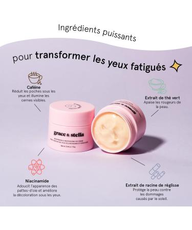 grace & stella Cr me Contour des Yeux Anti Rides et pour les Cernes - Cr me Anti Cernes Yeux la Caf ine Anti-Age et claircissante Fabriqu e aux USA Vegan (13 g) - Buy Online on GoSupps.com
