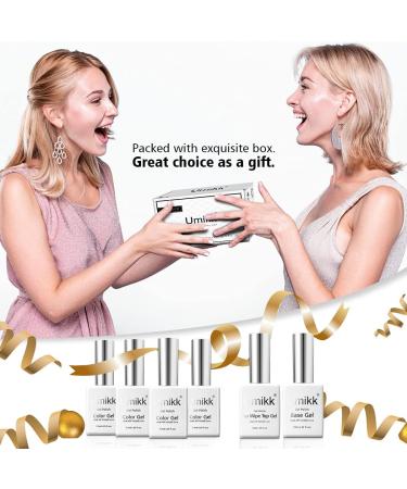 Umikk Gel Nail Polish Set White Watermelon Red Coral Pink 7.5 ml with Base Coat Top Coat 10 ml Soak Off UV LED Cured Home Manicure Gel Polish Young Girls - Buy Online on GoSupps.com