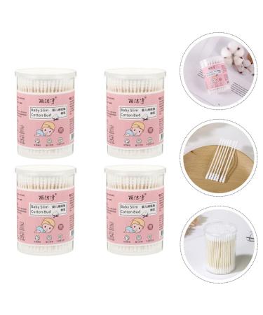 FOMIYES Cotton Swabs - 4 Boxes of Spiral Head Cotton Buds for Baby Ear Cleaning & Household Use - Soft & Absorbent Micro Swabs - Buy Online on GoSupps.com