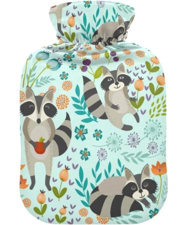 Naanle Cute Raccoon Heat Bottle with Cover | 1L Hot Water Bottle for Bed & Pain Relief | Heat & Cold Therapy - Buy Online on GoSupps.com
