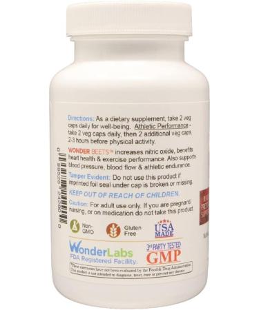 Wonder Beet Beet Root Capsules 1100mg Standardized to 2% Nitrates Helps Support Nitric Oxide Production Blood Pressure Heart Health Contains Non-GMO Beetroot Powder and Grape Seed Extract (90) - Buy Online on GoSupps.com