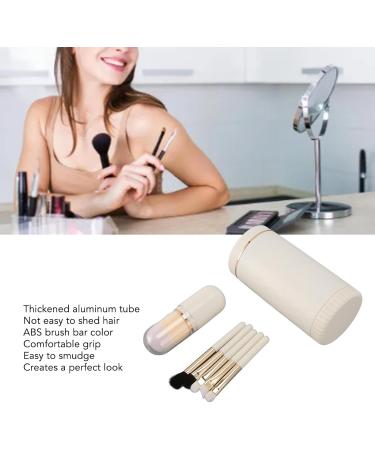 6 in 1 Makeup Brush Set Portable Synthetic Cosmetic Brushes Set for Foundation Blending Powder Eye Shadow with Mirror (White) - Buy Online on GoSupps.com