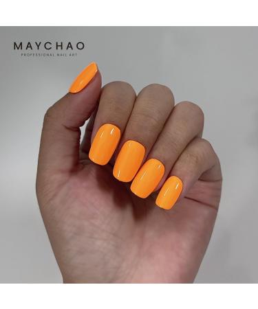 MAYCHAO 15ML Gel Nail Polish 1Pc Neon Orange Gel Polish Soak Off UV LED Fall Nail Polish Nail Art Starter Manicure Salon DIY at Home 0.5 OZ - Buy Online on GoSupps.com