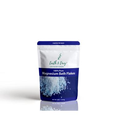 Earth & Envy Pure Magnesium Flakes 2.5LB Bag Better Than Epsom Salt Resealable Bag