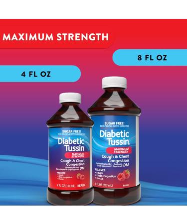 Diabetic Tussin Cough Suppressant Liquid Maximum Strength 4 oz (Pack of 6) - Buy Online on GoSupps.com