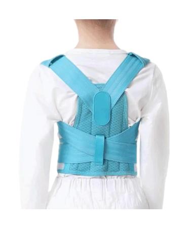 Back Posture Corrector Shoulder Lumbar Wasit Support Correction for Kids Teens Straighten Upper Belt Blue M Size