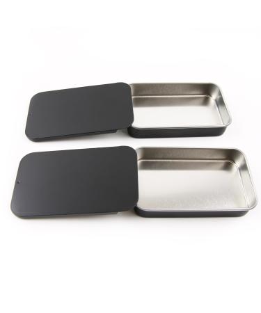 Motofitool 2 x portable tooth flap cases storage of 24 picks refillable slide silk practical and hygienic storage for trips food camping (black)
