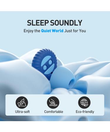 Buy Premium Ear Plugs for Sleeping - Ultra-Comfortable Edible Silicone 35 dB Noise Reduction 8 Sizes (XS/S/M/L) | Comfortable Earplugs for Travel - Buy Online on GoSupps.com