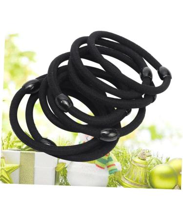 Beaupretty Rubber no metal ponytail holders stretch rubber bands for hair black elastic hair ties hair ties for curly hair metal hair band hair bungee black rubber bands bead no - Buy Online on GoSupps.com