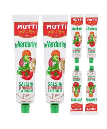 Mutti Double Puree Tomato Concentrate with Vegetables tomato paste puree 130 Grams x 6 Tubes