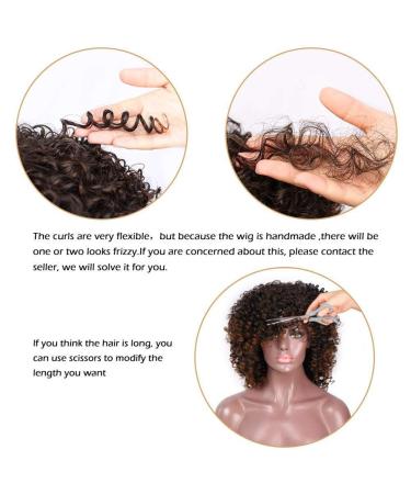 Shop 14-Inch Front Pointed Curly Real Hair Wig | Bandless Baby Hair 150% Density Heat-Resistant Synthetic for Women - International Shipping Available - Buy Online on GoSupps.com