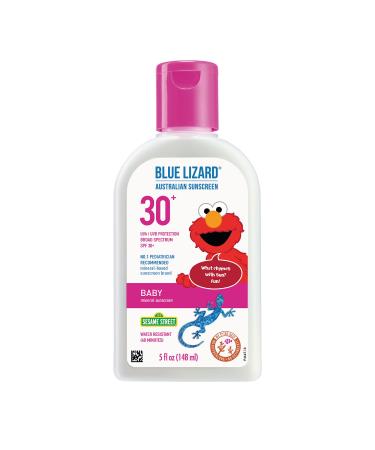 BLUE LIZARD Blue Lizard Baby Mineral Sunscreen, No Chemical Actives SPF 30+ UVA/UVB Protection, Unscented, 5 Fl Oz