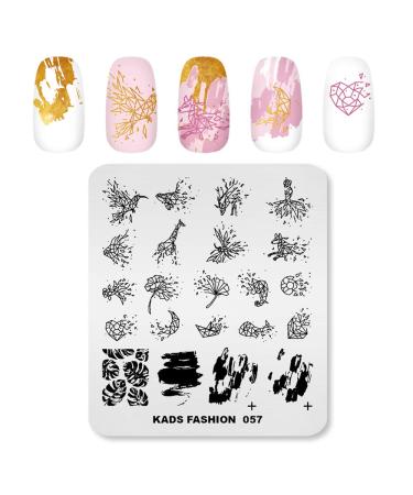 Alexnailart Nail Art Stamping Plates Image Template Broken Geometry Graphics Leaf Pattern Design Stamper Nail Art DIY Print Manicure Nail Art Stencil Tools FA057
