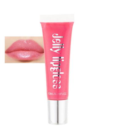 Hydrating Shimmer Lip Gloss - Plumping Lip Gloss - Waterproof & Long Lasting Glossy Lip Gloss - Non-Sticky Shiny Lightening Lip Gloss - Moisturizing Juicy Lip Gloss for Woman (Pink)