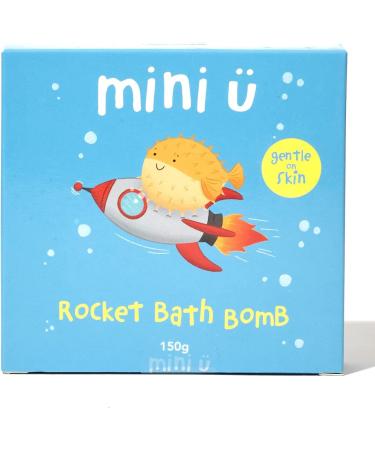 Mini U Rocket Bath Bomb Bath Fizzer with Shea Butter to Moisturise Vegan & Cruelty Free White Red & Yellow Flame Tail 1 - Buy Online on GoSupps.com