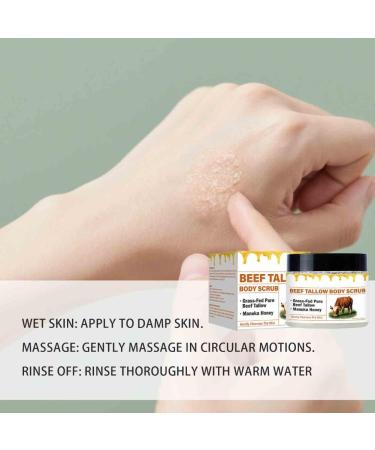 2PCS Beef Tallow Body Scrub Improves Loose Skin Lasting Moisturizing Anti Aging Lifting Brightening Nourishing Skin Care - Buy Online on GoSupps.com