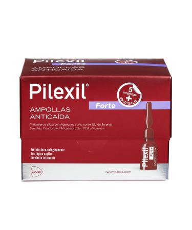 PILEXIL AMPOLLAS Anti-hair loss Strong 20 x 5 ml Topical application for abundant hair loss for men or women Ideal for alopecia during the menopausal or androgenetic period