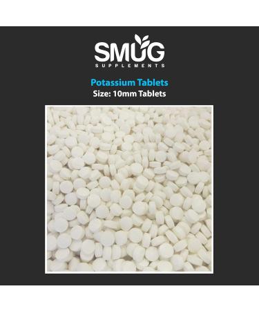 SMUG Potassium Tablets - 120 High Strength 200mg Pills - Supports Blood Pressure and Muscle Function - Vegan Friendly - Made in Britain - Buy Online on GoSupps.com