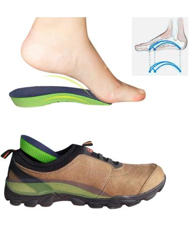 DOITOOL XO Shape Arch Support Insoles for Flat Feet - 1 Pair Green | Men Women Soft Shoe Pads for Leg Correction and Air Feet Comfort - Buy Online on GoSupps.com