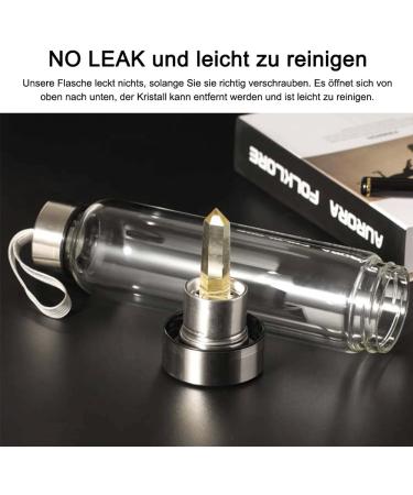 Buy HINATAA Crystal Water Bottle - 550ml Removable Healing Natural Quartz (Yellow) International Shipping Available - Buy Online on GoSupps.com