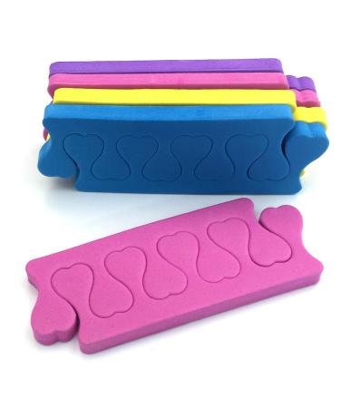 ZMDREAM Pack of 100 Disposable Toe Separator for Pedicure Nail Salon 4 Colors Pink Yellow Green and Blue Mixed 50 Pairs