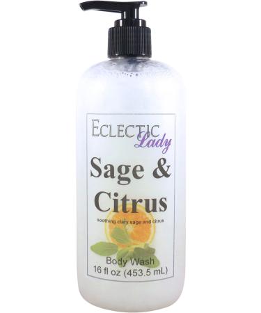 Eclectic Lady Liquid Pearl Body Wash - Sage And Citrus Scent 3-in-1 Use For Bubble Bath Hand Soap & Body Wash Phthalate-Free Sage And Citrus Fragrance Handcrafted in USA (16 oz) 16 Fl Oz (Pack of 1)