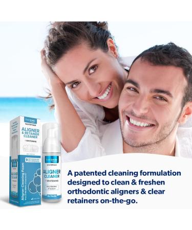 WhiteFoam On-The-Go Clear Retainer Cleaner | Kills Bacteria, Whitens Teeth | For Invisalign, Dentures, ClearCorrect | 50ml - Buy Online on GoSupps.com