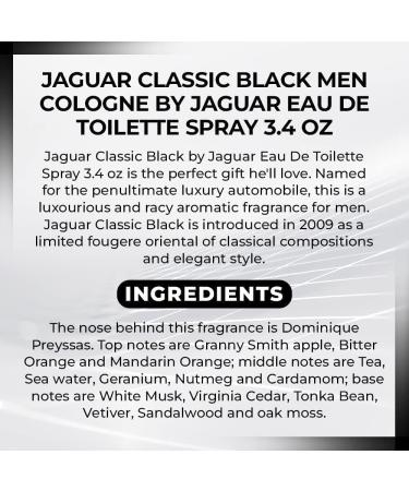 Jaguar Classic Black men cologne by Jaguar Eau De Toilette Spray 3.4 oz - Buy Online on GoSupps.com