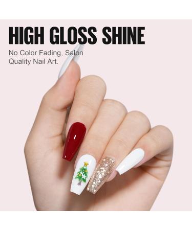 Tomicca UV Nail Polish Set - Red White Black Gold & Silver Glitter - Non-Toxic Durable 8ml Gel for Christmas Nail Art & DIY Design - Buy Online on GoSupps.com