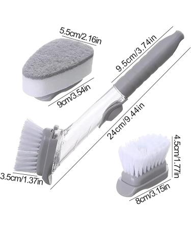 Plstod Soap Dispensing Dish Brush Washing up Brush Kitchen Cleaning Brush with 4 Replacement Brush Heads Dish Washing Brush with Soap Dispenser for Kitchen Cleaning Pot Pan Sink - Buy Online on GoSupps.com