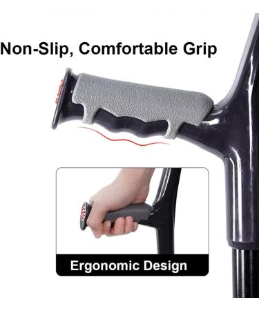 Medical Forearm Crutches Crutches for Adults Non-Slip Rubber Feet Aluminium Crutches with Comfy Handle Post Injury Or Surgery Support Gifts for Mom and Dad Decorate Lucky Star Silver 2 pcs - Buy Online on GoSupps.com