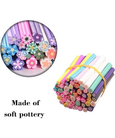 50 Pcs Flower Nail Art Fimo Canes Sticks - Soft Clay Polymer Slices for Nails - Nail Art Decoration Stickers - Buy Online on GoSupps.com