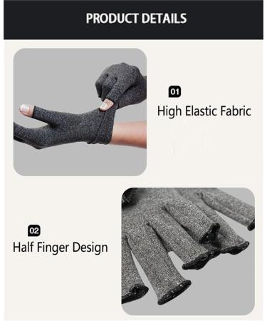 SunnyJuly Compress Bamboo Arthritis Gloves Premium Bamboo Gloves Anti-Slip Glue dot Gloves for Work Fingerless Women Men Gray Spots X-Large - Buy Online on GoSupps.com