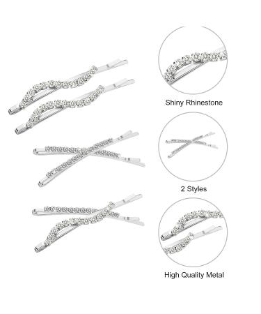 Sparkly Rhinestone Bobby Pins - 16pc Set for Women & Girls | YISSION Silver Barrettes for Wedding, Prom & Parties - Buy Online on GoSupps.com