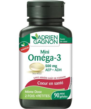 Adrien Gagnon - Mini Omega-3 Fish Oil - 500mg EPA DHA- 90 softgels - Buy Online on GoSupps.com