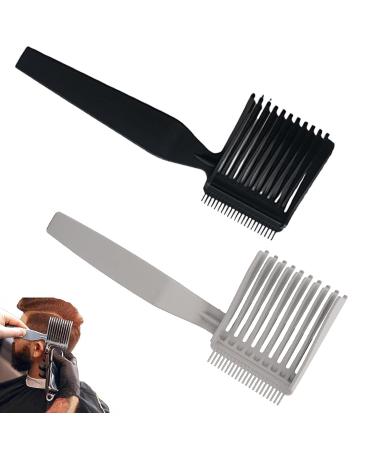 2 Pcs Blend Fade Comb Anti-static Heat Resistant Fade Comb Hair Salon | Blending Hair Styling Barber Combs For Fades (Black and Grey)