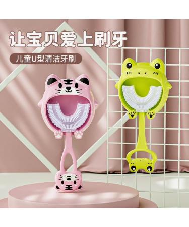 U-Shaped Children s Toothbrush Set (2-12 Years) - Soft Fur & Glue for Gentle Cleaning - Cute Tiger & Frog Designs - Buy Online on GoSupps.com