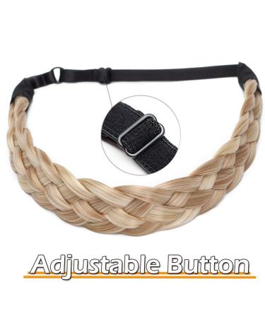 Silk-Co Women s 5-Strand Blonde Braided Headband | Vintage Elastic Hair Band for Weddings | Hair Tie & Extensions | 3.8cm Wide Blonde & Honey Blonde - Buy Online on GoSupps.com