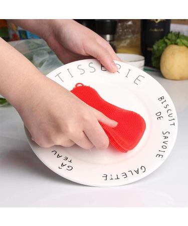 Silicone Sponge Dish Kitchen Washing Brush Scrubber (3 Pack) - Reusable Silicone Scrubber Kitchen Sponge for Dishes Heat Resistant and Without Bpa Double Sided Silicone Brush - 3 Colors - Buy Online on GoSupps.com