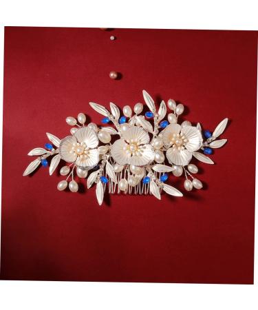 Angoily Bridal Hair Accessory Pearl Hair Comb Flower Bridal Comb Pearl Hair Pin Flower Hair Comb Pearl Headpiece Pearl Tiara Pearl Hair Clip Bride Hair up Wedding - Buy Online on GoSupps.com