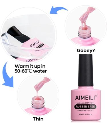 AIMEILI Sheer Color Rubber Base Gel Nail Polish - (440) 10ml | Long Lasting & Nail Strengthener - Buy Online on GoSupps.com