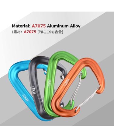 Azarxis 12kN Aluminum Carabiner Clips - Heavy Duty Lightweight D-Ring Caribeaners for Outdoor Activities - Orange (4 Pack) - Buy Online on GoSupps.com
