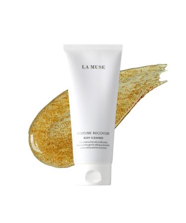 LA MUSE Perfume Recovery Body Cleanser 6.76 fl oz | Daily Gentle Exfoliating Body Wash | Moisturizing Dry & Sensitive Skin | Soften Rough & Bumpy Skin with Walnut Shell Powder | Floral Musk Scent