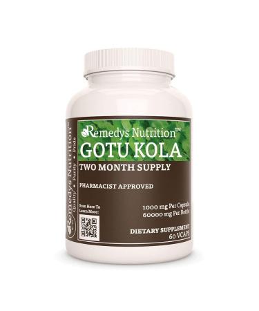 Remedy's nutrition Gotu Kola (Brahmi) | 1 000 mg 60 Vegan Capsules Herbal Dietary Supplement | Two Month Supply