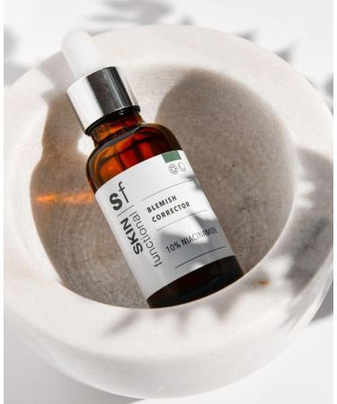 Skin Functional Blemish Corrector Serum 10% Niacinamide Sebum & Pores Minimizer Anti-Acne Anti-Ageing Skin Revival 30 ml - Buy Online on GoSupps.com