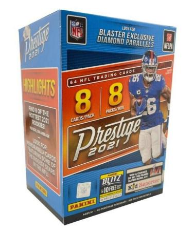 2021 Panini Prestige NFL Football BLASTER box (64 cards/bx) Look for Blaster Exclusive Diamond Parallel and Memorbilia Cards