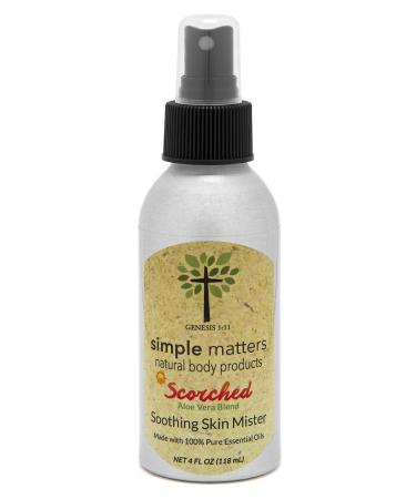 Simple Matters Scorched All Natural and Organic Burn and Pain Relief Mister with Aloe Vera - 4 Oz - Minor Kitchen and Sunburn Therapy